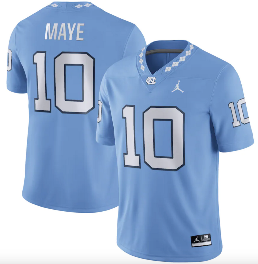 North Carolina Tar Heels Game Drake Maye Jersey #10 College Football