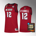 NC State Wolfpack #12 Michael O'Connell Jersey 2024 NCAA March Madness Final Four