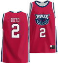 Nicholas Boyd Jersey #2 FAU Owls NIL Basketball Lightweight Red
