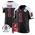 Nick Saban Jersey #1 Alabama Crimson Tide 2026 Rose Bowl Patch Stitched