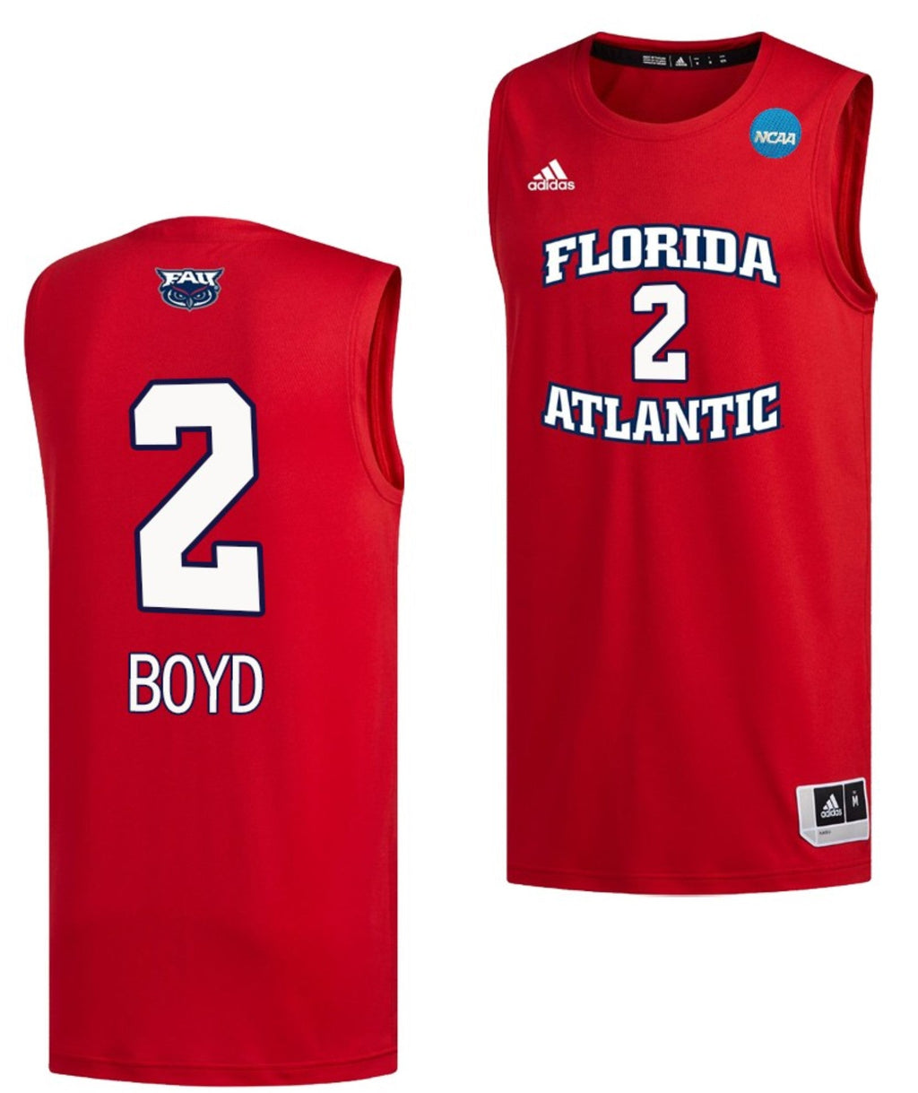 Nicholas Boyd Jersey FAU Owls College Basketball 2023 NCAA March Madness Red #2