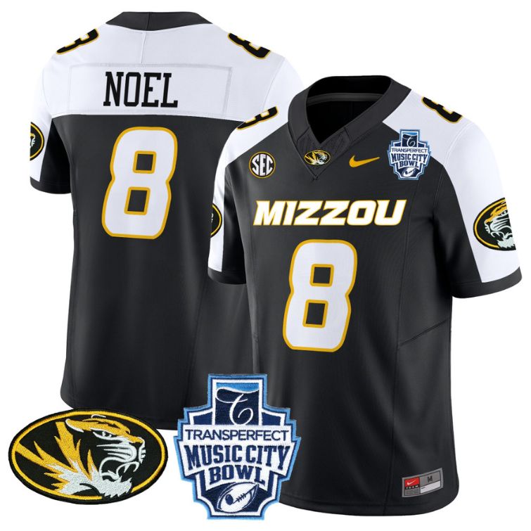 Nate Noel Jersey #8 Missouri Tigers 2024 Music City Bowl