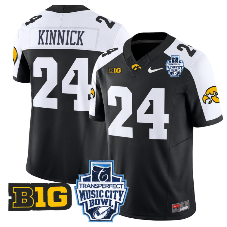 Nile Kinnick Jersey #24 Iowa Hawkeyes 2024 Music City Bowl Patch
