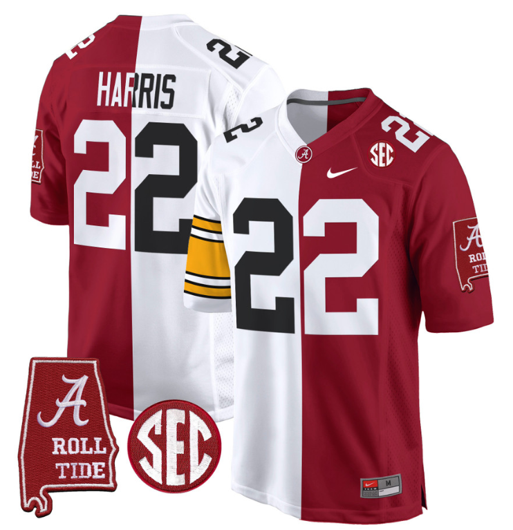 Najee Harris Jersey #22 Alabama Crimson Tide Split Football Game Stitched