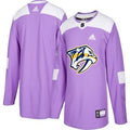 Nashville Predators Purple Pink Custom Hockey Fights Cancer Practice Jersey Stitched