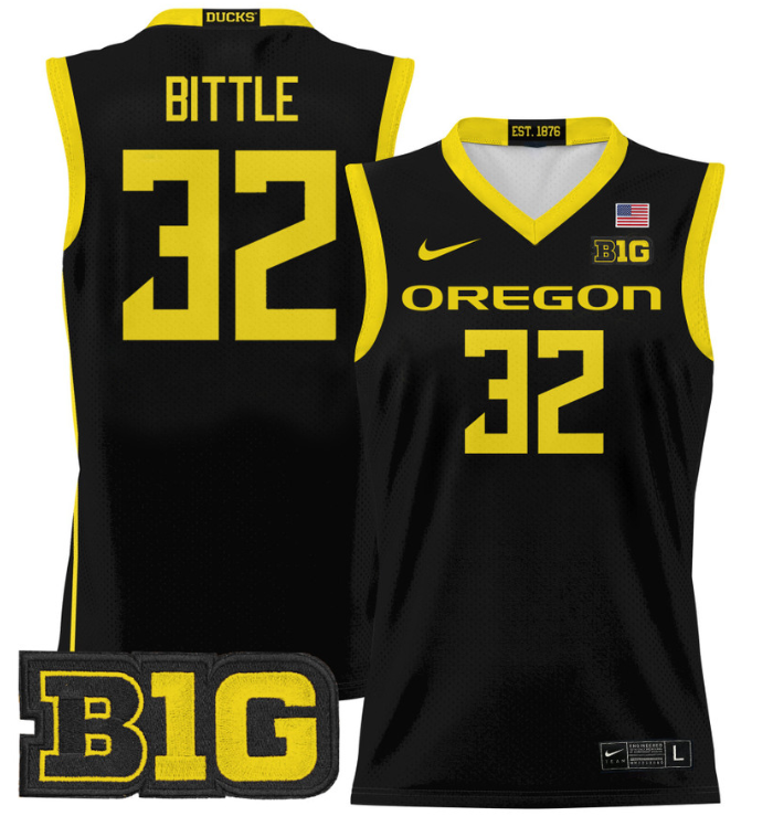 Nate Bittle Jersey #32 Oregon Ducks 2024 Lightweight Basketball Black