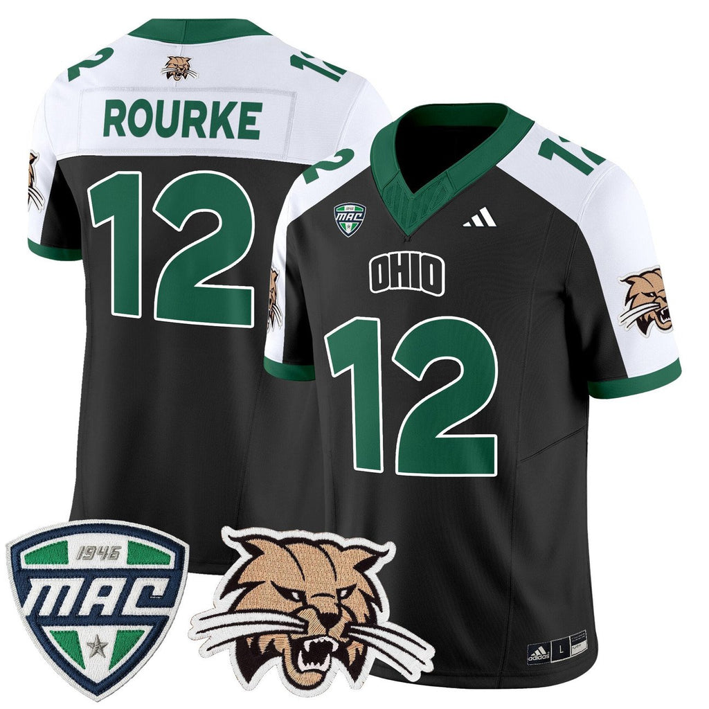 Nathan Rourke Jersey #12 Ohio Bobcats 2025 Vapor Limited Stitched