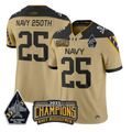 Navy 250th Jersey #25 Navy Midshipmen Jolly Rogers 2025 Trophy Stitched Gold