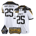 Navy 250th Jersey #25 Navy Midshipmen Jolly Rogers 2025 Trophy Stitched White