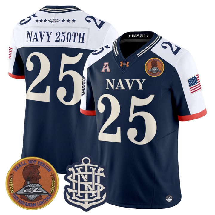Navy 250th Jersey Navy Midshipmen 250th Anniversary Limited Stitched