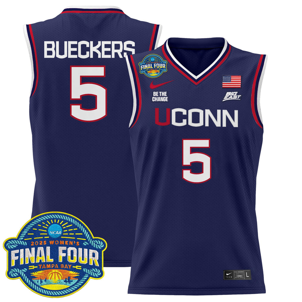 Paige Bueckers Jersey #5 UConn Huskies 2025 Big Eat Final Four Patch Navy