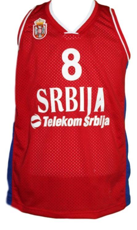 Nemanja Bjelica Jersey #8 Serbia Basketball New Sewn Red