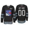 New York Rangers Black 1917-2017 100th Anniversary Stitched NHL Custom Jersey Stitched