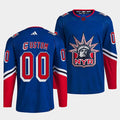 New York Rangers Custom Blue 2022 Reverse Retro Stitched Jersey Stitched