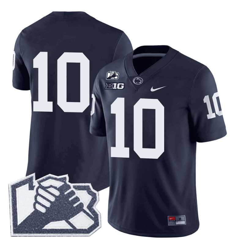 Nicholas Singleton Jersey #10 No Name Penn State Unity Patch Stitched