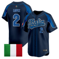 Nicky Lopez Jersey #2 Team Italy 2026 World Baseball Classic Stitched