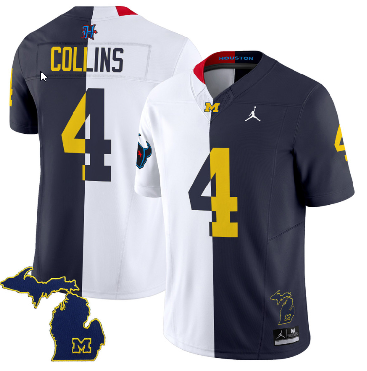 Nico Collins Jersey #4 Michigan Wolverines Split Vapor Limited Football