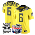 Noah Whittington Jersey #6 Oregon Ducks Mummy Duck 2026 Peach Bowl Yellow
