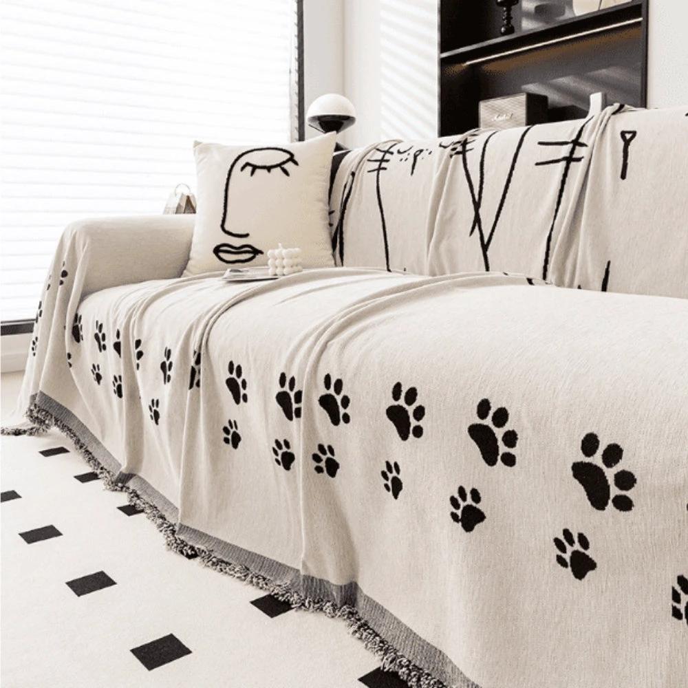 Nordic Cat Paw Chenille Sofa Cover