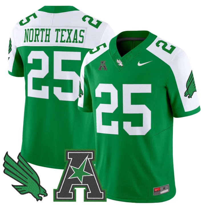 North Texas Jersey #25 North Texas Mean Green 2025 Vapor Stitched