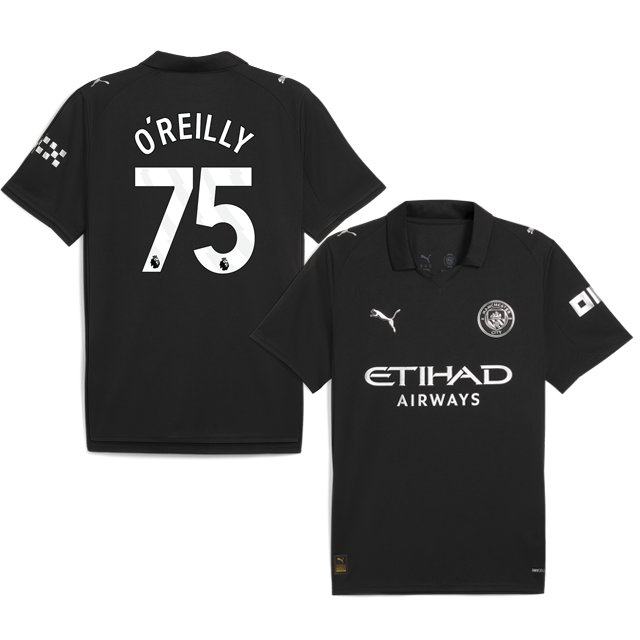 O’REILLY #75 Manchester City 2025-26 Away Jersey – Black