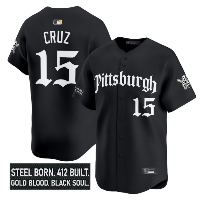 Oneil Cruz Jersey #15 Pittsburgh Pirates Gothic Steel City Stitched