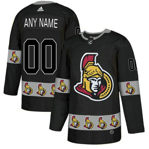 Ottawa Senators Custom Black Team Logos Fashion Jersey Stitched