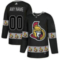 Ottawa Senators Custom Black Team Logos Fashion Jersey Stitched