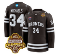 Owen Michaels Jersey #34 Western Michigan Broncos 2025 National Champions Patch Stitched