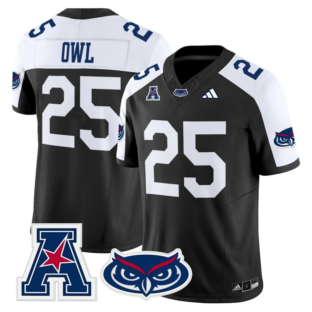 Owl Jersey #25 Florida Atlantic Owls 2025 All Stitched