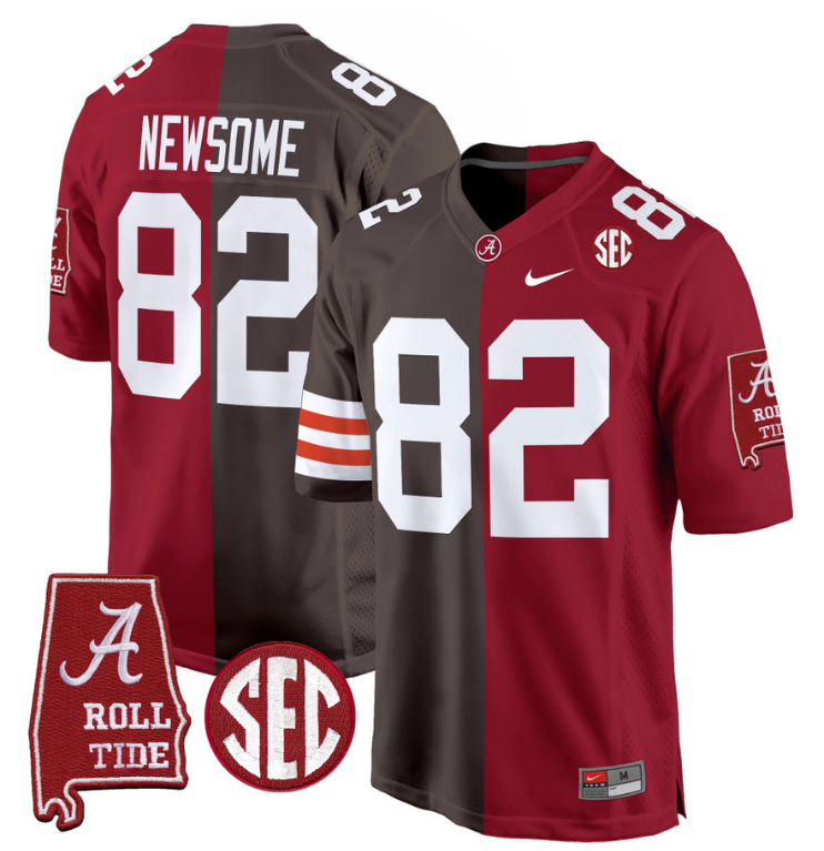 Ozzie Newsome Jersey #82 Alabama Crimson Tide Split Football Game Stitched