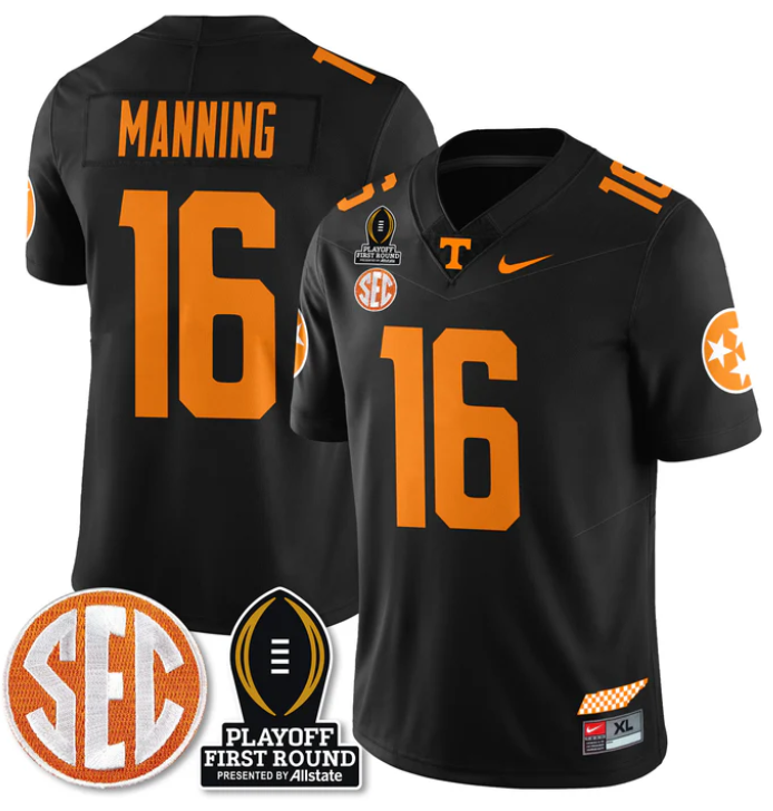 Peyton Manning Jersey #16 Tennessee Vols Playoff First Round Patch