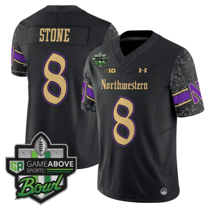 Preston Stone Jersey #8 Northwestern Wildcats 2025 GameAbove Sports Bowl