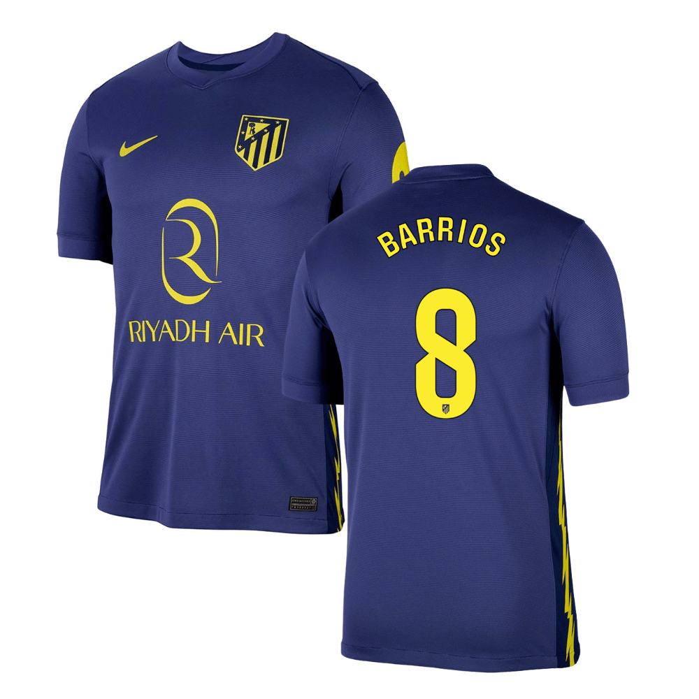 Pablo Barrios 8 Atlético de Madrid 2025-26 Away Match Jersey – Navy