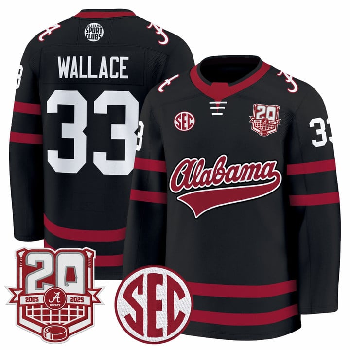 Parks Wallace Jersey #33 Alabama Crimson 2025-26 20th Patch Stitched