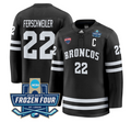 Pat Ferschweiler Jersey #22 Western Michigan Broncos 2025 Frozen Four Patch Stitched