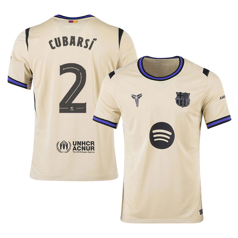 Pau Cubarsi #2 Barcelona 2025-26 Away Jersey – Cream