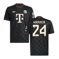 Paul Wanner #24 Bayern Munich 2025-26 Third Men Jersey – Black