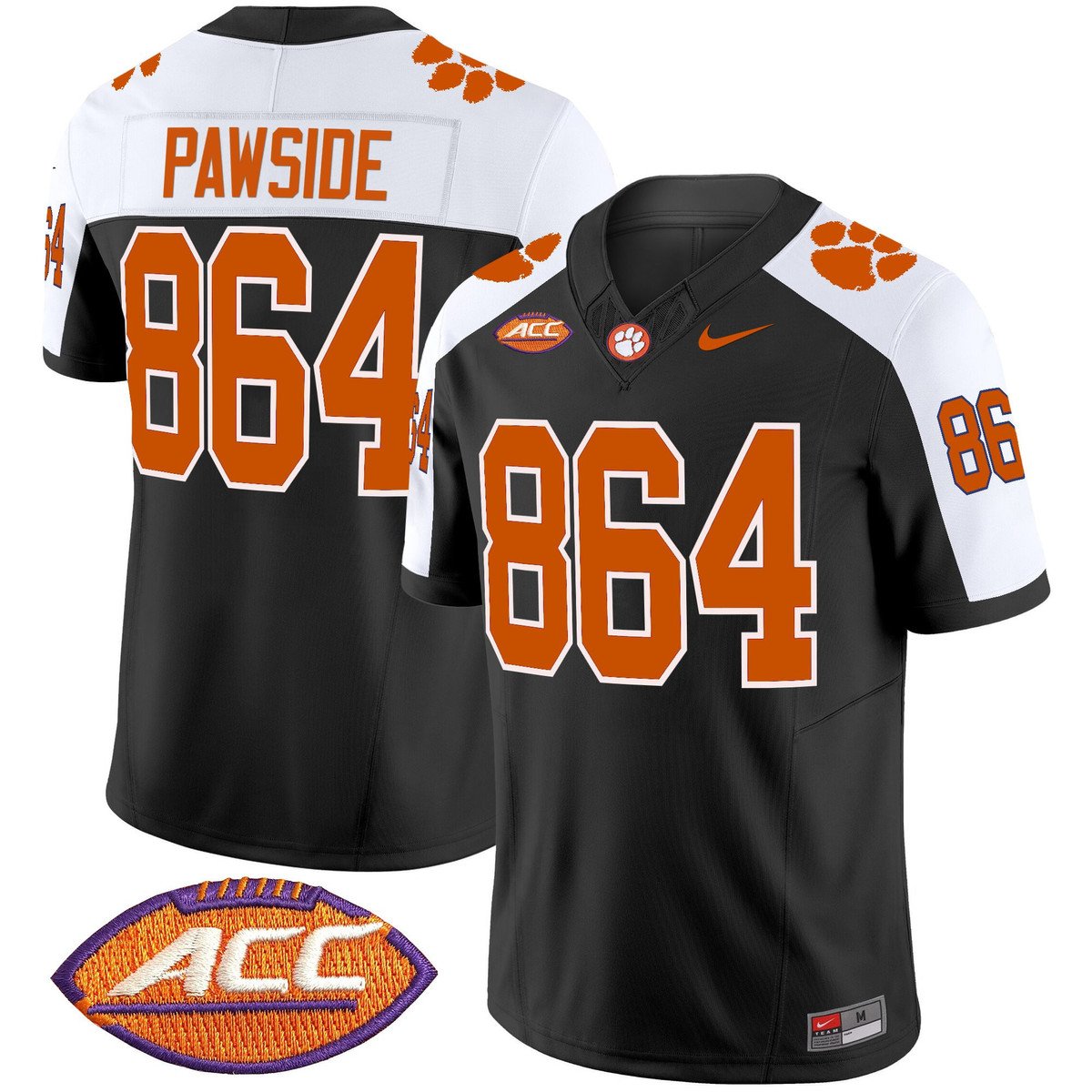 PawSide Jersey #864 Clemson Tigers 2025 Vapor Limited Stitched