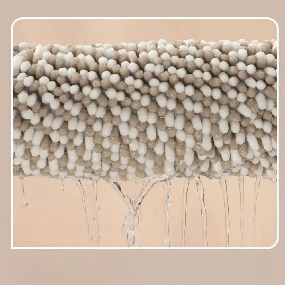 Pebble-Knit Striped Chenille Bath Mat