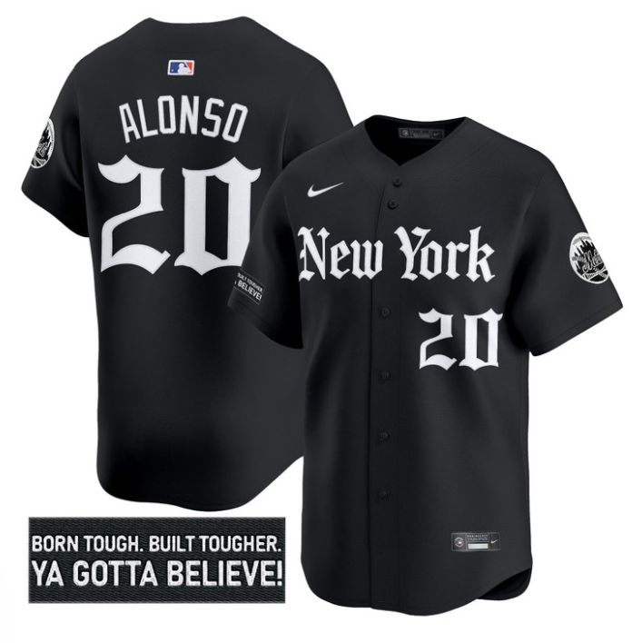 Pete Alonso Jersey #20 New York Mets Gothic Borough Edition Stitched