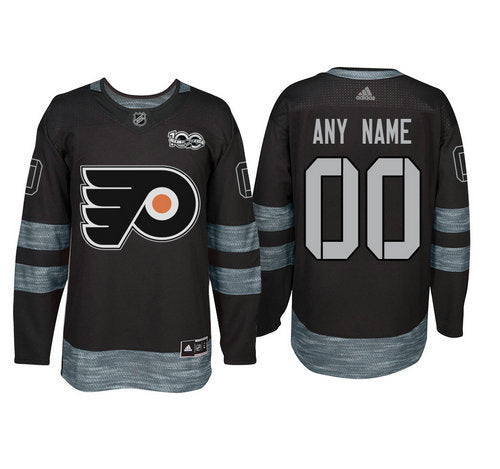 Philadelphia Flyers Black 1917-2017 100th Anniversary Stitched NHL Custom Jersey