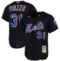 Piazza #31 New York Mets Black Jersey - All Stitched