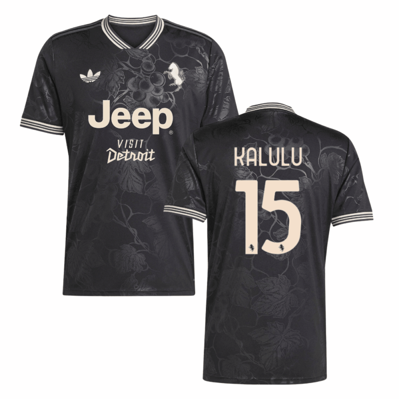 Pierre Kalulu 15 Juventus 2025-26 Third Match Jersey – Black