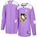 Pittsburgh Penguins Purple Pink Custom Hockey Fights Cancer Practice Jersey Stitched
