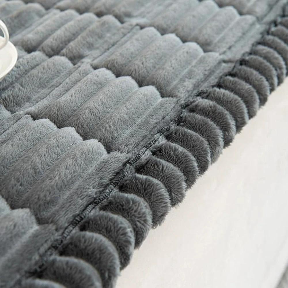 Plush Pleated Edges Sofa Cover