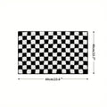 Plush Checkered Grid Bath Mat