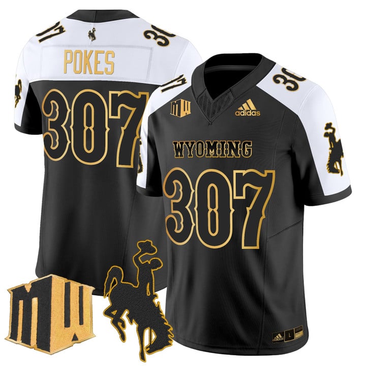 Pokes Jersey #307 Wyoming Cowboys 2025 Gold Vapor Limited Stitched