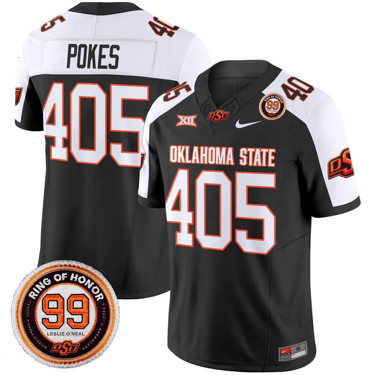 Pokes Jersey #405 Oklahoma State Cowboys 2025 Leslie O'neal Patch