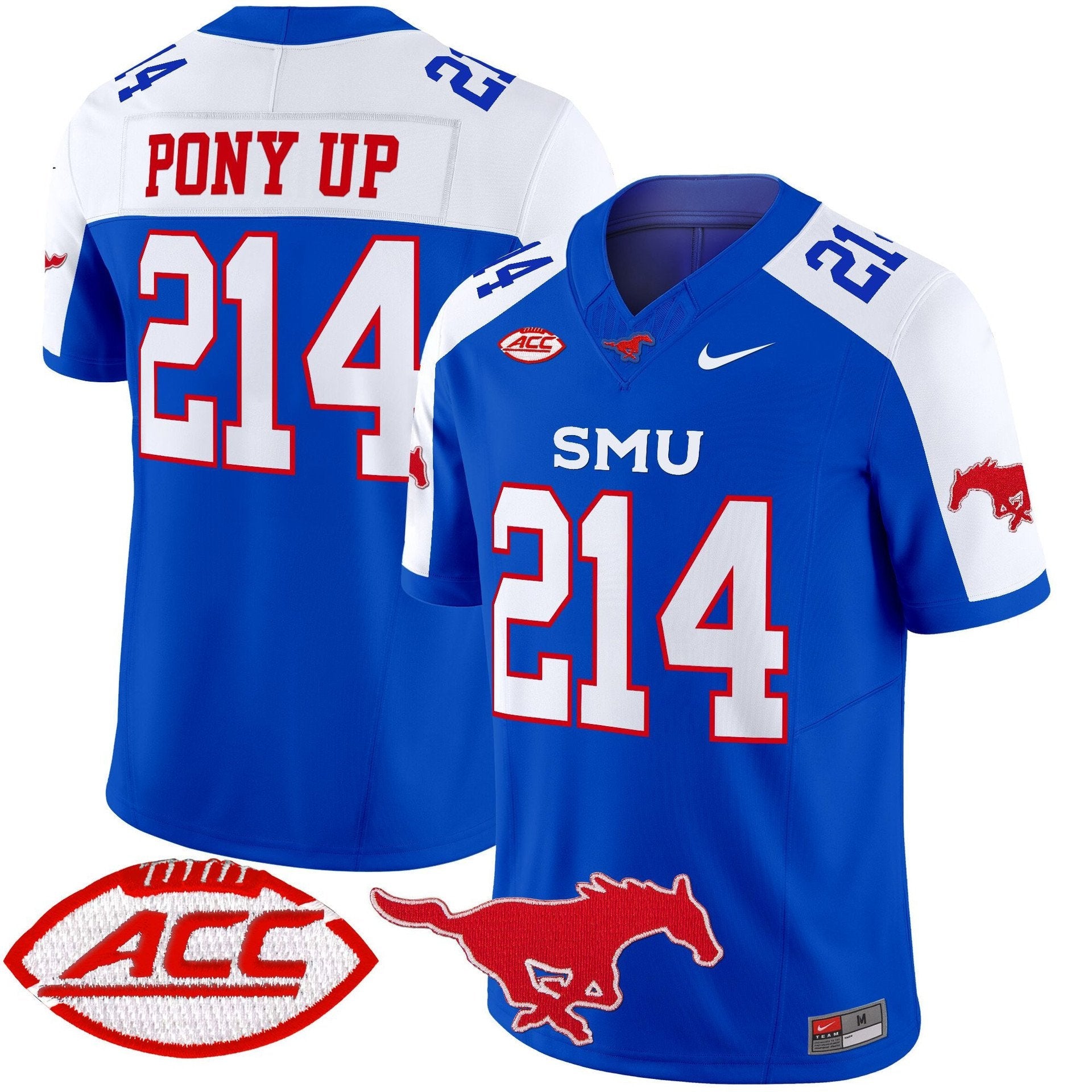 Pony Up Jersey #214 SMU Mustangs 2025 Vapor Limited Stitched